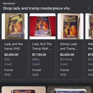 COLLECTORS VHS LASY AND TRAMP DOSNEY VHS